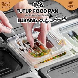tutup Food pan polycarbonarte LUBANG 1/6 Gastronom penyaji makanan